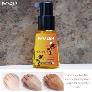 Aceite de bronceado Natural FATAZEN, fórmula de aloe de zanahoria de coco, Previene el envejecimiento de la piel, aceite de bronceado no pegajoso de desarrollo de 4 horas - Product Image 3