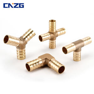 Raccord en T/Croisillon de type pagode à passage direct 8mm/10mm/12mm pour tuyau de gaz, raccord rapide, filetage externe, cuivre - Product Image 1