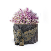 Angel Pot Bunga Mini, Ornamen Tanaman Mini, Pot Bunga Mini, Pot Sukulen Resin, Wadah Tanaman Bonsai untuk Rumah Kantor Meja Mini