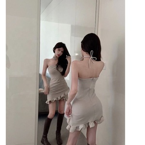 Robes à volants pour femmes Style innocent-séduisant jupe de hanche robe de bal simple - Product Image 2