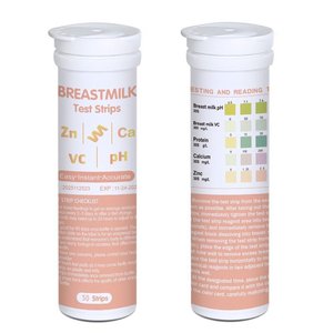 Bandelettes de test pour lait maternel, 50 bandelettes, kit de diagnostic pour la détection du zinc, du calcium, de la vitamine C, du pH et des protéines - Product Image 1