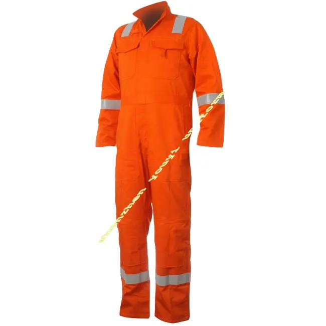 Orange Color Offshore Work Coverall Offshore Boiler Suit Flame Retardant Overall Anti Static Coverall Hi Vis Workwear