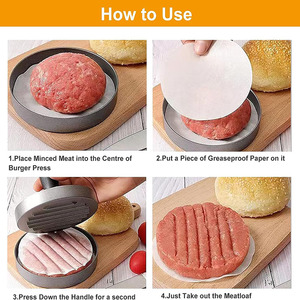 Household Food Mold <b>Kitchen</b> <b>Gadgets</b> Round Hamburger Mold BBQ Hamburger Meat Beef Pie Burger Meat Press Aluminum AlloyHousehold F - Product Image 3