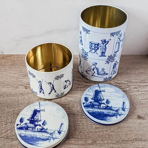 Boîte en métal ronde personnalisée pour biscuits Stroopwafel, bonbons et confiseries - Product Image 2