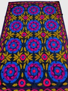 Indian Luxury Suzani Blanket Hand Embroidered <b>Throw</b> Boho Wall Hanging Table Cloth Ethnic <b>Bed</b> <b>Cover</b> Gift - Product Image 5