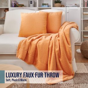 RTS lujo doble capa taupe raya jacquard Shaggy poliéster piel sintética polar con terciopelo visón reversible manta <span class=keywords><strong>funda</strong></span> de almohada - Product Image 6
