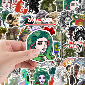 50PCS <span class=keywords><strong>Diosa</strong></span> griega antigua Serpientes salvajes Cabello Grecia Sexy Belleza Medusa Pegatina - Product Image 2