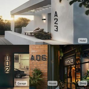 LED Solar Powered Lights Waterproof LED House Numbers-Black Modern Design for Outdoor Use for Garden Yard Street Home Decoration - Product Image 5