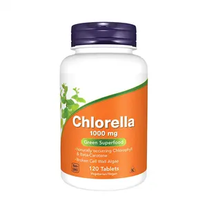 Suplementos Chlorella 1000 mg con clorofila natural betacaroteno, carotenoides mixtos, vitamina C hierro