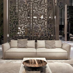 Modern Minimalist Genuine Leather Home Furniture 5 Seater Couch Luxury Living Room <b>Sofas</b> VL IPE-SF-01-BASTIAN DUAL Luxury Living - Product Image 1