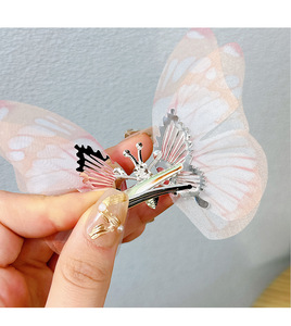 Gran oferta, nuevos accesorios para el cabello para niños con mariposa 3D, pinza para el pelo, tocado Hanfu para niña y bebé, horquillas