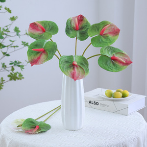 Linni Anthurium Artificiel 61cm en Caoutchouc Souple Haute Simulation pour Décoration de Mariage et Composition Florale - Product Image 3