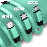 Kabel Data Tipe C 3 In 1 dan Kabel Usb Pengisi Daya Mikro untuk Ponsel Kabel Usb 3 In 1 untuk Tipe C