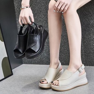 Nuevas Sandalias Casuales de Verano para Mujer con Parte Superior de Cuero Artificial y Suelas Gruesas - Product Image 1