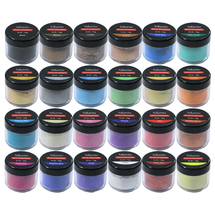 Factory Price 24 Color Mica Powder Pearl Pigment for DIY Epoxy Resin and Soap
