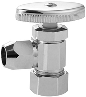 Vanne d'arrêt d'angle multi-tours sans plomb poignée évasée de Compression vanne d'arrêt d'angle en laiton chromé pour robinet de tuyau d'eau