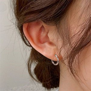 Stainless Steel Hoop <b>Earrings</b> Round Plain Circle <b>Earrings</b> For Women <b>Ear</b> <b>Cuffs</b> Piercing Jewelry Wholesale - Product Image 2
