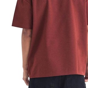 T-shirt pour homme à manches courtes, col roulé, coupe classique, couleur unie, tricoté, 100% coton, respirant, écologique, en solde - Product Image 2
