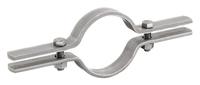 Collier de suspension réglable en acier inoxydable, plaqué zinc, avec revêtement en caoutchouc, pour fixation de montant, en pouces