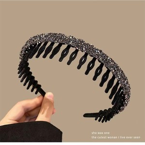 Diadema de terciopelo con diamantes de imitación y diseño de dientes, de alta calidad, antideslizante, para lavado facial, con gemas brillantes, diademas avanzadas - Product Image 5