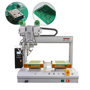 Tùy chỉnh bốn trục máy hàn tự động PCB board hàn <span class=keywords><strong>robot</strong></span> cho kim loại LED Đèn hàn dây <span class=keywords><strong>USB</strong></span> Đầu hàn - Product Image 1