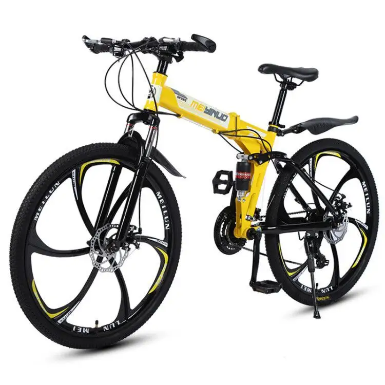 Novo 26 polegadas bicicleta dobrável suspensão total dobrável montanha bicicleta carbono