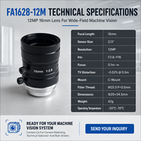 Lente de Visión Artificial de 12MP con Certificación CE RoHS y Seis Opciones de Distancia Focal Fija