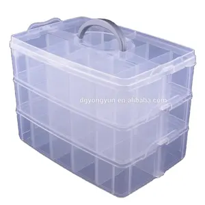Прозрачный пластиковый контейнер для маленьких камней с пружинными пряжками