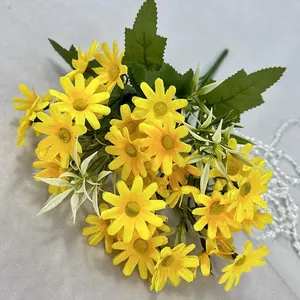 Fleurs artificielles en soie, bouquet de 30 têtes de marguerites, décoration florale pour la maison, vente en gros - Product Image 6