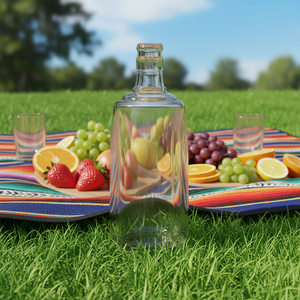 プロ仕様の丸い透明な白いウォッカ瓶、ガラス瓶、ラム酒瓶 - Product Image 5