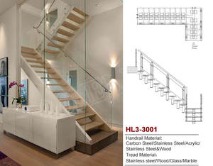 Marches d'escalier en verre feuilleté, garde-corps en verre trempé, escalier à vendre - Product Image 6
