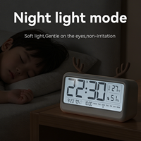 Digitaler Smart-Kalender-Wecker mit Batteriebetrieb, Hygrometer und Temperaturanzeige für Kinder, Studenten und Hotels