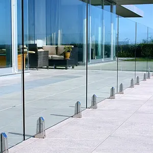 Custom Outdoor safety clear tempered Glass Baluster Glass Fence Toughened Outdoor Glass Railing Fence