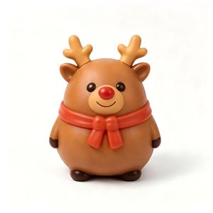 Peluche de renne de Noël rembourrée de farine, fabriquée en matériau TPR - Product Image 1