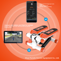 Mini stepper avec bandes de résistance, appareil compact de marche sur marchepieds avec écran LCD pour entraînement cardio, des jambes et du corps entier à domicile