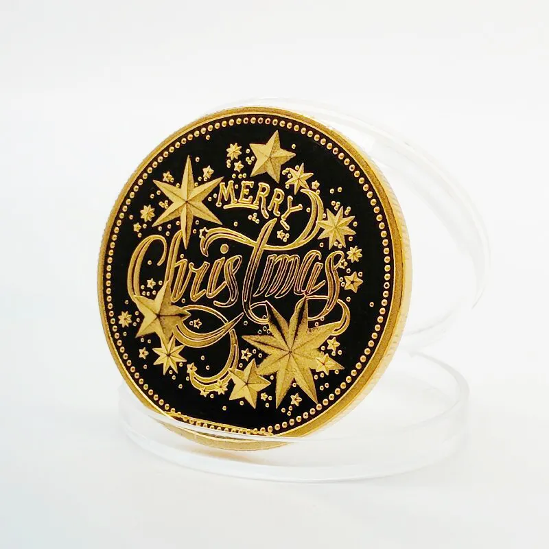New Design Spot Collection Goldmünze Farbige geprägte Souvenir medaille Weihnachten Kleines Geschenk Farbige Goldmünze