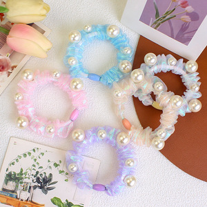 ที่มัดผมทำจากผ้าไหมไข่มุกสำหรับผู้หญิงที่มัดผมไข่มุกไข่มุกติดโลโก้ได้ตามต้องการสีสันฤดูร้อน - Product Image 5