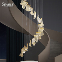 Plafonnier suspendu en acrylique transparent et doré, design moderne, luminaire décoratif d'intérieur, idéal pour des escaliers, livraison directe depuis l'usine