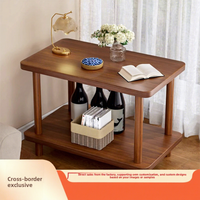 Petite table basse en MDF, tables d'appoint en bois pour salon, table d'appoint rectangulaire, table de chevet carrée, étagère de rangement multifonctionnelle
