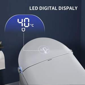 Inteligente Alongado One-Piece <span class=keywords><strong>Toilet</strong></span> Tankless Design Built-In Bidé Pé Sensor Auto Flush Assento Aquecido Água Quente/Seco LED Inclui - Product Image 3