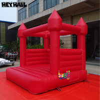 Structure gonflable commerciale rouge 10x10 pieds en PVC, avec options château ou toit plat