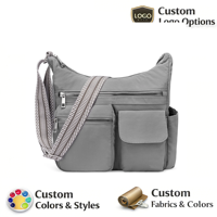 Sac bandoulière de voyage léger en nylon, sac messager, sac à bandoulière spacieux pour homme, directement de l'usine