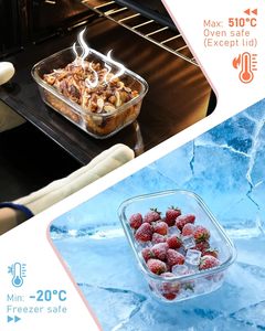 Nouvel ensemble de boîtes de conservation en verre sans BPA avec couvercle en verre, plat de cuisson en verre pour four - Product Image 4