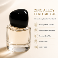 Capuchon de flacon de parfum en métal Zamac noir, forme de pierre, élégant et unique