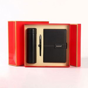 Articles cadeaux 2025, article promotionnel, bloc-notes rouge, bloc-notes de bureau, stylo, ensemble cadeau d'entreprise 3 en 1 - Product Image 3