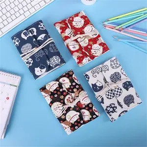 2024 Popular selling school office business stationery items list with cheap price B6 Cat Prints linen fabric notebook journal