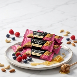 Barre de <span class=keywords><strong>yaourt</strong></span> grecque aux baies <span class=keywords><strong>et</strong></span> aux noix, miel <span class=keywords><strong>et</strong></span> canneberge, gâteau à froid 25g, petit-déjeuner, collation - Product Image 4