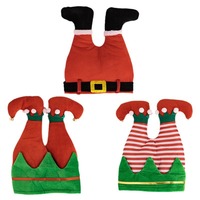 Décorations de Noël à la mode Chapeaux de jambe de pantalon rouge Chapeaux de Noël Clown et Elf HatsParty Supplies Cadeaux