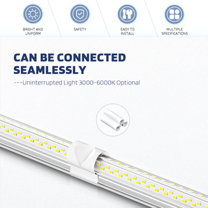50W 100W <strong>4ft</strong> 8ft V Model Integrated T8 Led <strong>Tube</strong> Light Garage Warehouse Workshop LED Linkable Integrated <strong>Tube</strong> - Product Image 3