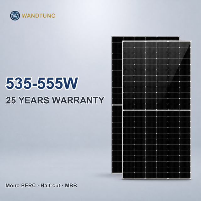 Solar PERC 535 540 545 555 Watts Solar Panel Monocrystalline Mono Solar PV Module for Residential Commercial Solar Energy System